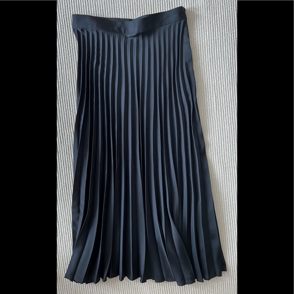 Zara Black Pleated Midi Skirt